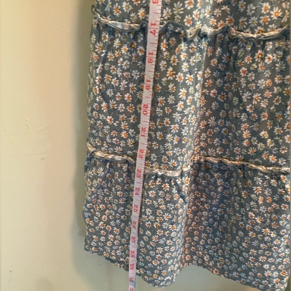 Pink Rose Blue/ Green Floral Dress | SIZE: US L - Picture 10 of 10